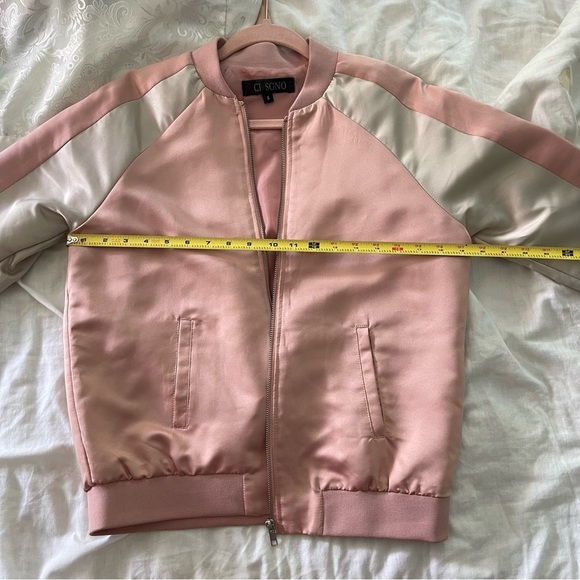 Ci Sono • Satin Blush Pink Bomber Jacket - Picture 4 of 5